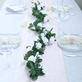 6ft | White Artificial Silk Rose Garland UV Protected Flower Chain