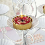 2 Pack | Red/Gold Glitter Rose Tealight Candles Unscented Dripless Wax