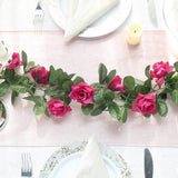 6ft | Fuchsia Artificial Silk Rose Garland UV Protected Flower Chain