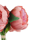 5 Flower Head Dusty Rose Peony Bouquet | Artificial Silk Peonies Spray