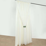 10ft Ivory Dual Layered Sheer Chiffon Polyester Backdrop Curtain With Rod Pockets
