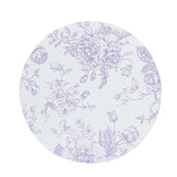 10 Pack 13inch Disposable Placemats in French Toile Floral Pattern, Matte Lavender and White#whtbkgd