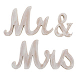 White Rustic Wooden Mr & Mrs Wedding Table Display Signs, Rustic Glam Freestanding#whtbkgd