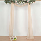 18ft Nude Sheer Organza Wedding Arch Drapery Fabric, Window Scarf Valance