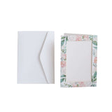 25 Pack White Pink Peony Floral Photo Frame Thank You Cards with Envelopes