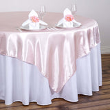 90"x90" Blush Satin Square Table Overlay