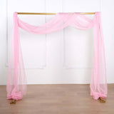 18ft | Pink Wedding Arch Drapery Fabric Window Scarf Valance, Sheer Organza Linen