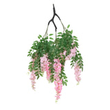 55inch Artificial Silk Wisteria Vine Round Hanging Canopy Pink & Dusty Rose, Draping Flower#whtbkgd