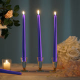 12 Pack | Purple 10inch Premium Wax Taper Candles, Unscented Candles