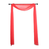 18ft | Red Wedding Arch Drapery Fabric Window Scarf Valance, Sheer Organza Linen