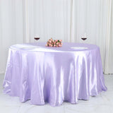 120inch Lavender Lilac Seamless Satin Round Tablecloth