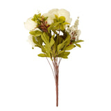 2 Pack | 19inch Ivory Artificial Peony Flower Wedding Bouquets, Faux Silk Flower Arrangements