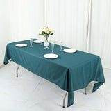 60"x102" Peacock Teal Polyester Rectangular Tablecloth