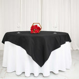 70" Black Square 100% Cotton Linen Table Overlay Washable