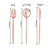 24 Pack | Rose Gold/Blush Sleek Modern Flatware Set, Premium Plastic Silverware Cutlery Set - 8inch