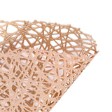 6 Pack Rose Gold Vinyl Placemats, Decorative Woven Non-Slip Round Table Mats 15"