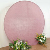 7.5ft Blush / Rose Gold Metallic Shimmer Tinsel Spandex Round Backdrop, 2-Sided Wedding Arch Cover