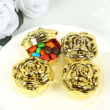 20 Pack Gold Vintage Rose Plastic Favor Boxes With Lids, Small Trinket Jewelry Keepsake