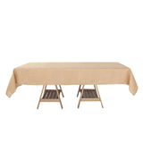 60"x102" Natural Rectangular Tablecloth, Linen Table Cloth With Slubby Textured, Wrinkle Resistant