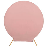 7.5ft Matte Dusty Rose Round Spandex Fit Wedding Backdrop Stand Cover