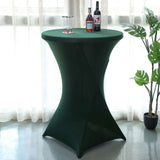 Hunter Emerald Green Spandex Stretch Fitted Cocktail Table Cover for 24"-32" Dia High Top Tables