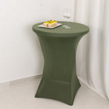 Dusty Sage Green Highboy Spandex Cocktail Table Cover, Fitted Stretch Tablecloth