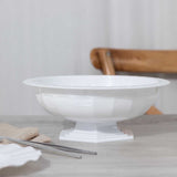 3 Pack White Roman Style Footed Compote Flower Bowl Vase 10inch Round Decorative Plastic Pedestal