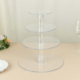 4-Tier Clear Round Acrylic Cupcake Tower Stand, Heavy Duty Cake Stand Dessert Display