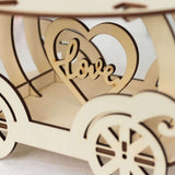 12inch Natural Wooden Carriage Cupcake Holder with Round Display Plate, Laser Cut Wedding Cake Stand