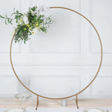 4ft Gold Metal Round Wedding Arch Table Centerpiece, Balloon Circle, Flower Frame Backdrop Stand