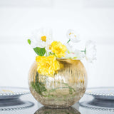 6" Gold Foiled Crackle Glass Flower Vase, Bubble Glass Vase