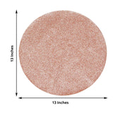 6 Pack | Blush Rose Gold Sparkle Placemats, Non Slip Decorative Round Glitter Table Mat