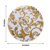 10 Pack Metallic Gold Sheer Organza Dining Table Mats with Swirl Foil Floral Design