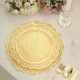 50 Pcs | 12inch Round Gold Lace Paper Doilies, Food Grade Paper Placemats