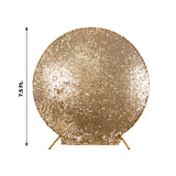 7.5ft Sparkly Gold Big Payette Sequin Single Sided Wedding Arch Cover for Round Backdrop