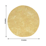 50 Pack Disposable Metallic Gold Placemats, 13" Non-Woven Mesh Fiber Round Table Mats for Dining & Events