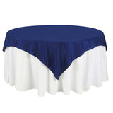 70"x70" Navy Blue Square Polyester Table Overlay