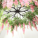 55inch Artificial Silk Wisteria Vine Round Hanging Canopy Pink & Dusty Rose, Draping Garland Flower