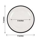 10 Pack Clear Regal Disposable Salad Plates With Black Rim, 7inch Round Plastic Appetizer