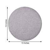 6 Pack | Silver Sparkle Placemats, Non Slip Decorative Round Glitter Table Mat