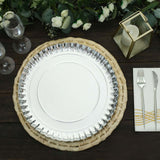 13Inch Heavy Duty Paper Charger Plates, Disposable Serving Tray Round With Scalloped Rims