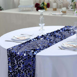 13x108 inch Navy Blue Big Payette Sequin Table Runner