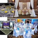 72inch Matte Champagne Premium Big Payette Sequin Square Table Overlay