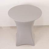 Silver Highboy Spandex Cocktail Table Cover, Fitted Stretch Tablecloth