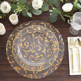 10 Pack Metallic Gold Sheer Organza Dining Table Mats with Embossed Foil Flower Design