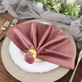 5 Pack | Dusty Rose Premium Sheen Finish Velvet Cloth Dinner Napkins | 20inch x 20inch