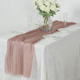 Rose Gold Sparkling Glitter Gauze Table Runner, Reusable Wrinkle Free Sheer Table Runner