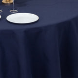 108" Navy Blue Cotton Blend Round Tablecloth