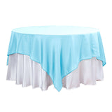 90"x90" Light Blue Square Polyester Table Overlay