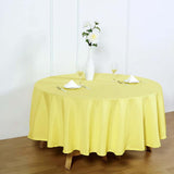 90" Yellow Polyester Round Tablecloth